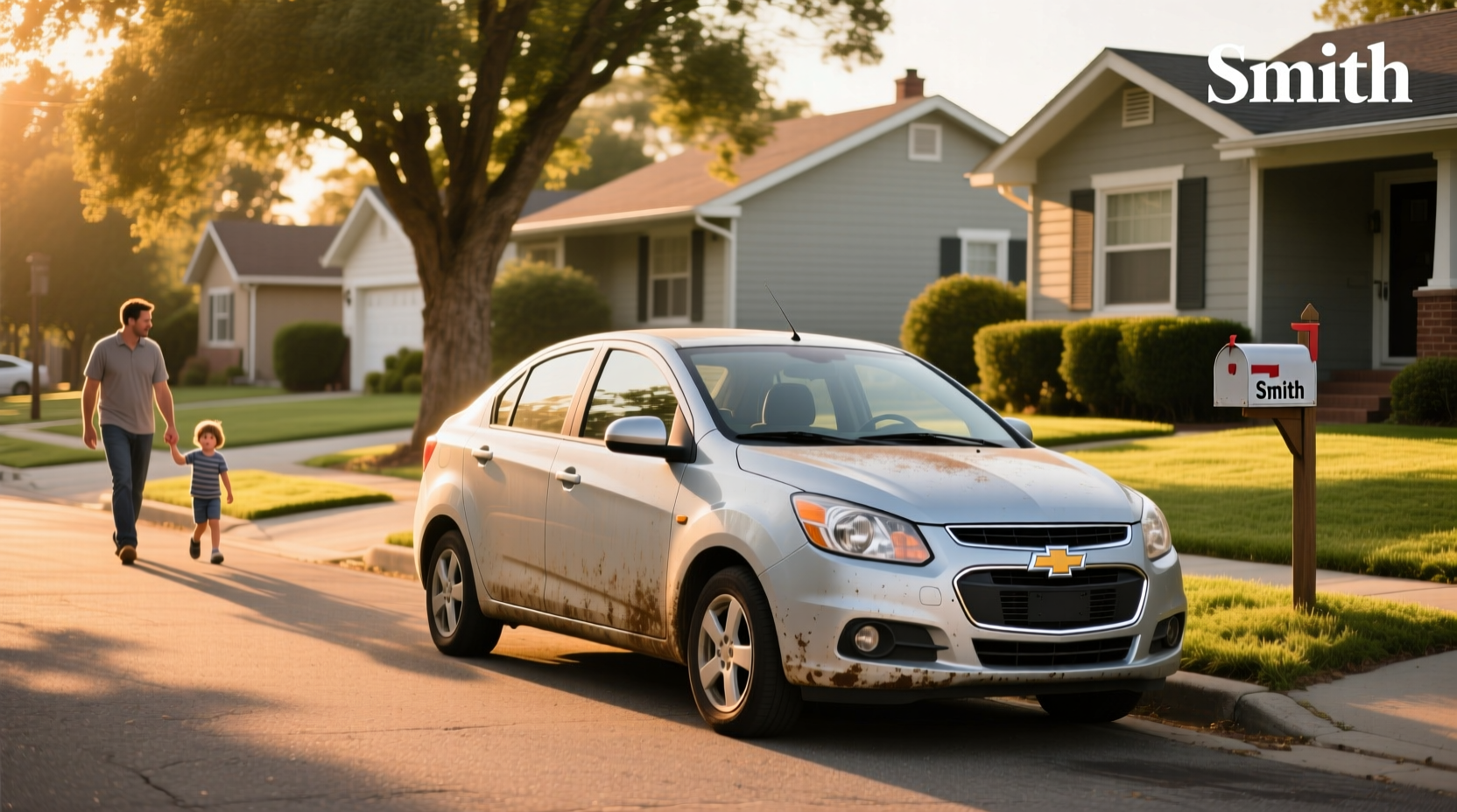 2006 Chevrolet Aveo hatchback parked on city street