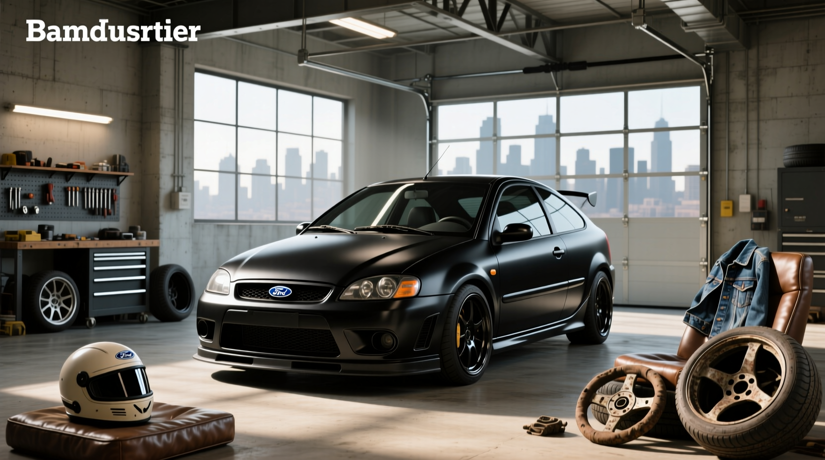 2002 Ford Focus SVT hatchback on city street