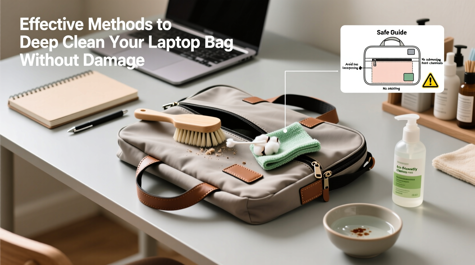 effective methods to deep clean your laptop bag without damaging it