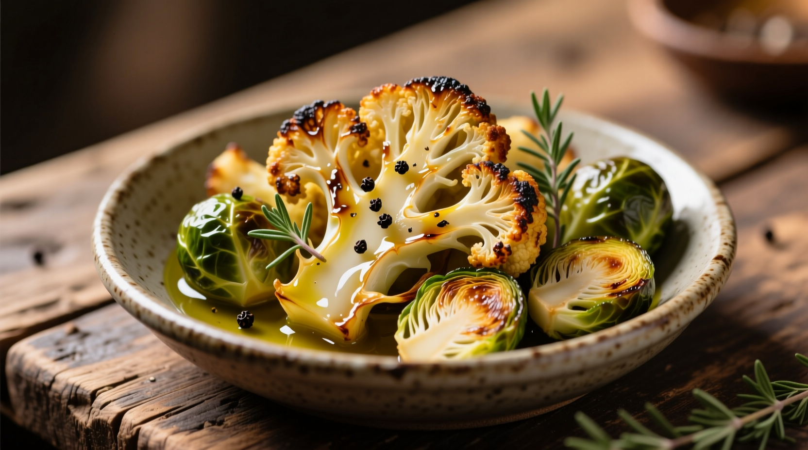 roasted cauliflower and brussel sprouts