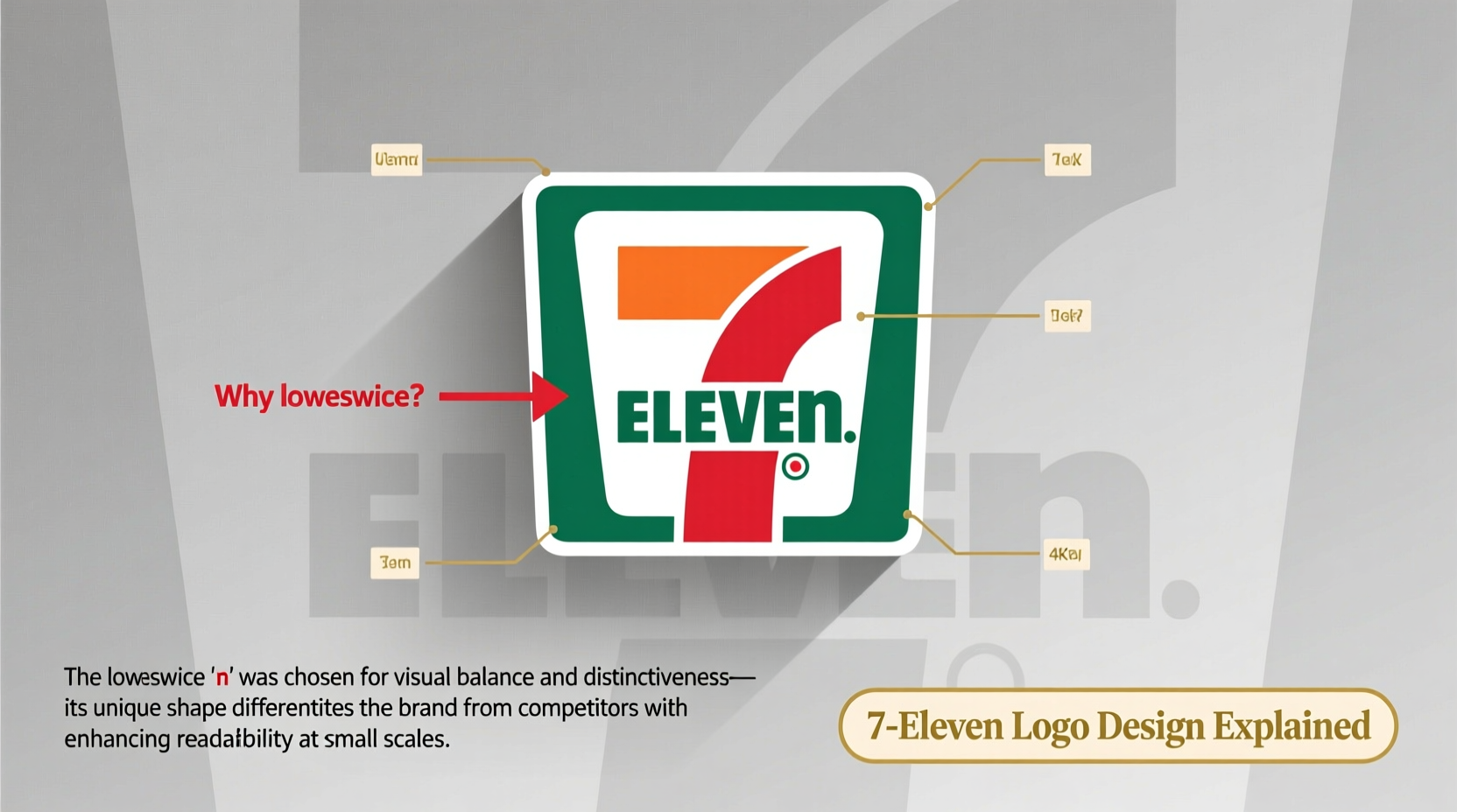 why is the n lowercase in 7 eleven the logos design explained