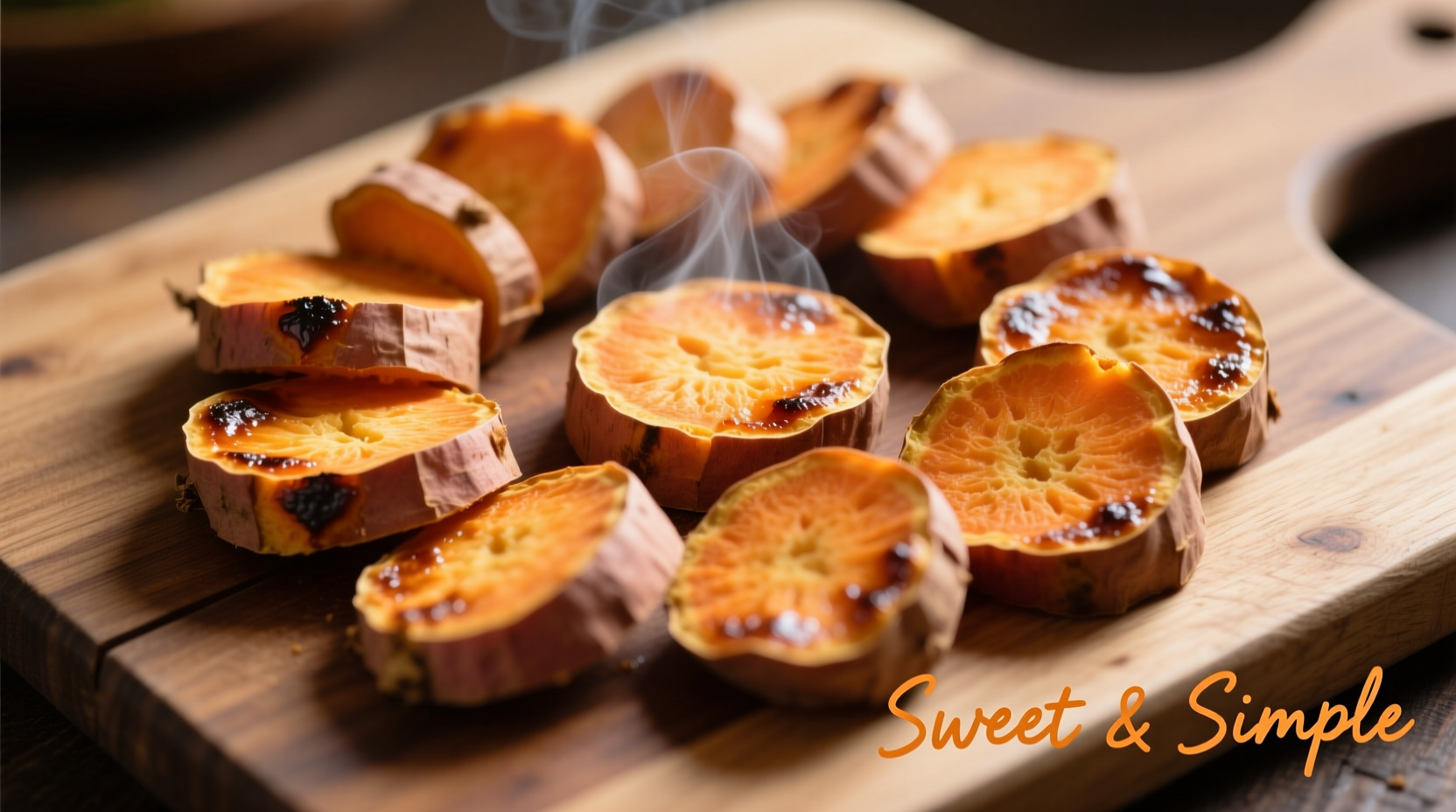 baked sweet potato slices