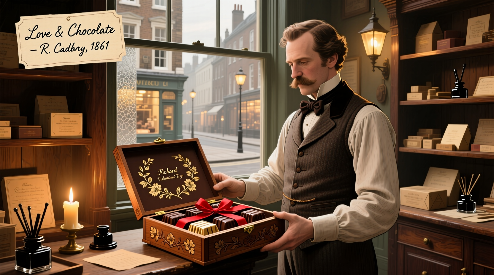 who produced the first box of chocolates for valentines day