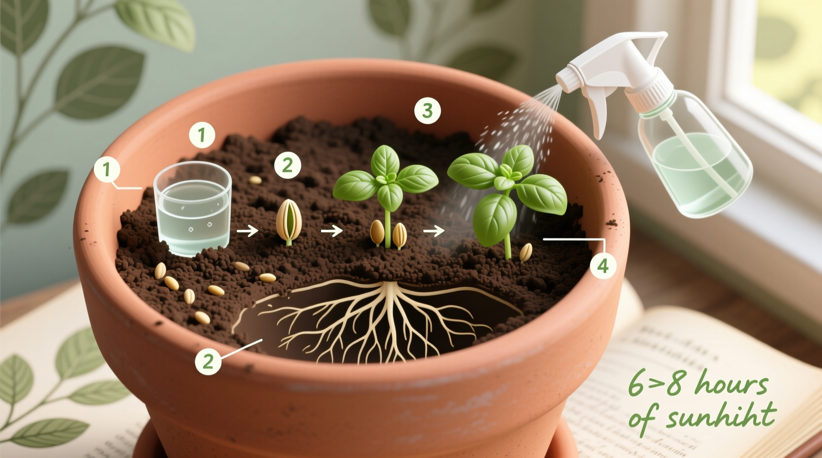 how to plant a basil plant in a pot