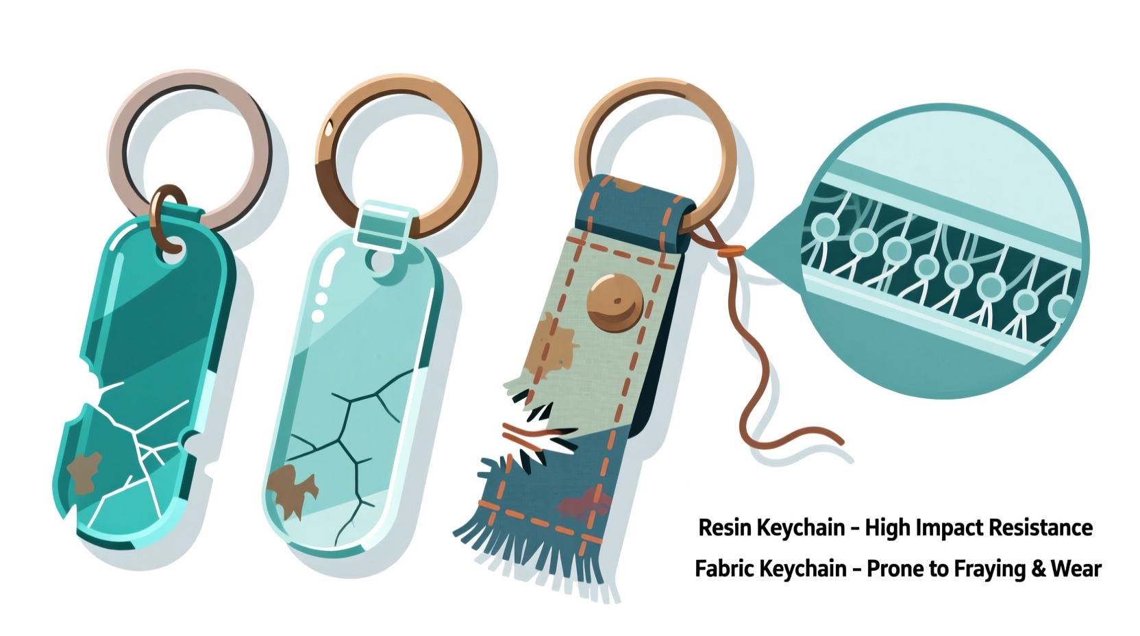 are resin keychains actually more durable than fabric ones what breaks first