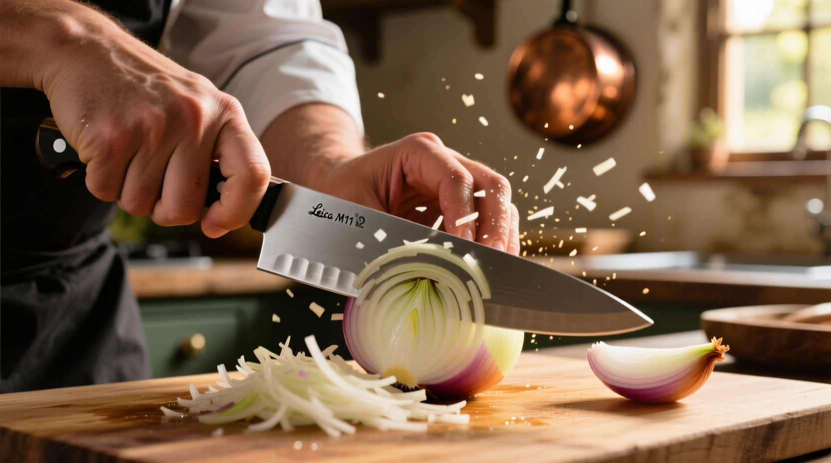chop an onion super finely and keep your fingers intac
