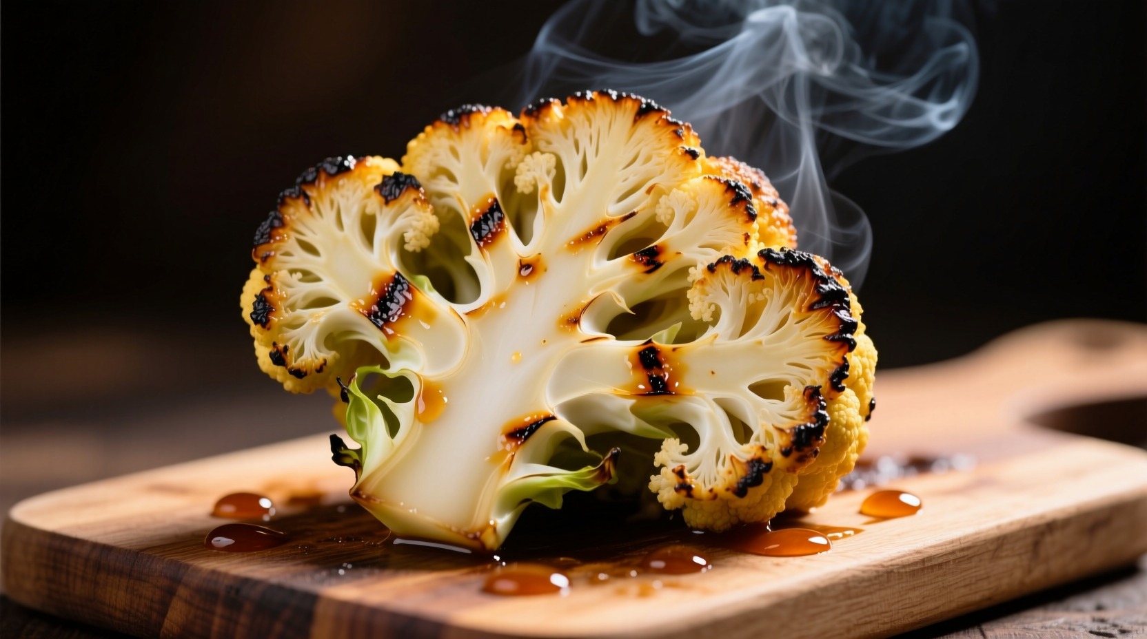 Perfectly grilled barbecue cauliflower with charred edges