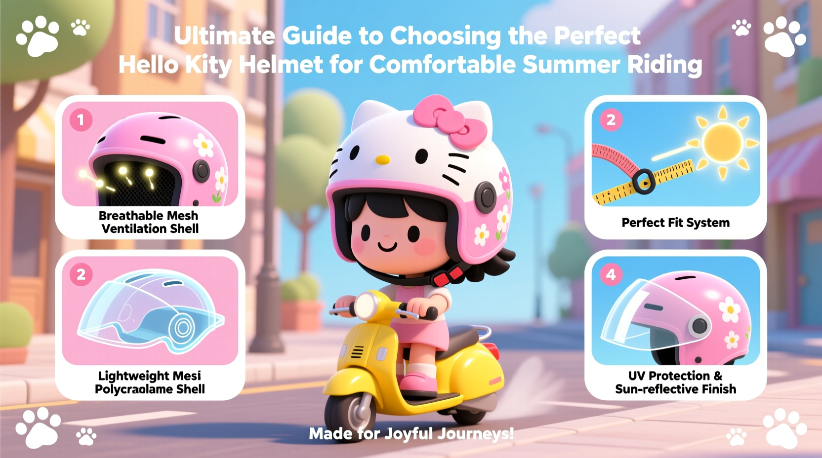 ultimate guide to choosing the perfect hello kitty helmet for comfortable summer riding