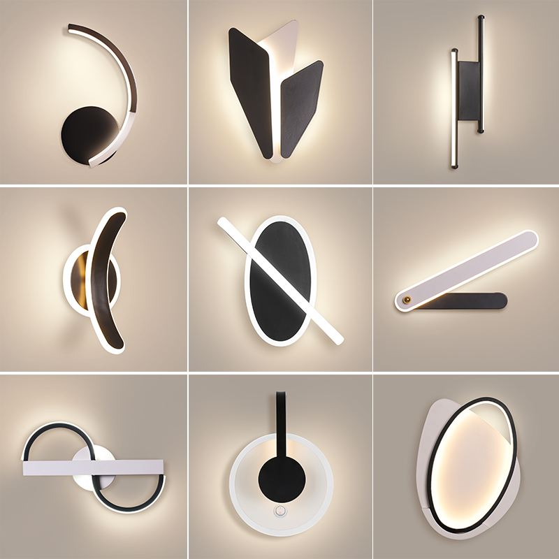 Modern Home Indoor LED Decorative Wall Light Black Adjustable Wall Lamp for Bedroom Living Room Loft