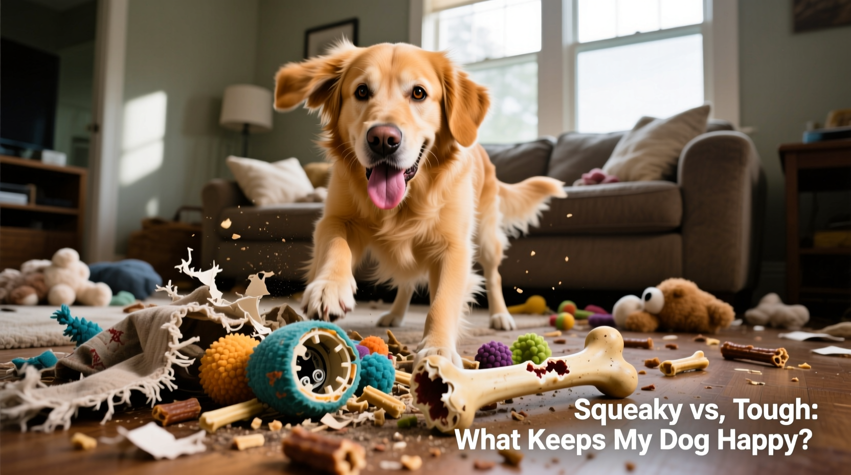 my dog destroys everything squeaky toys vs tough chews which one lasts and keeps him happy