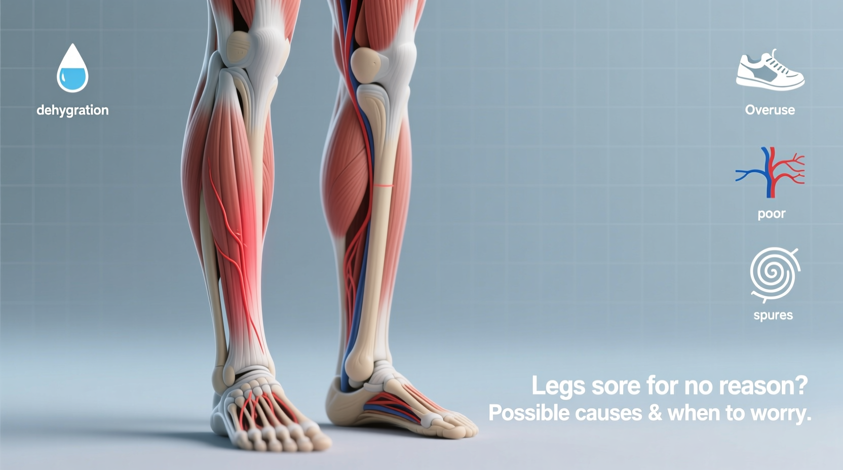 legs sore for no reason possible causes when to worry