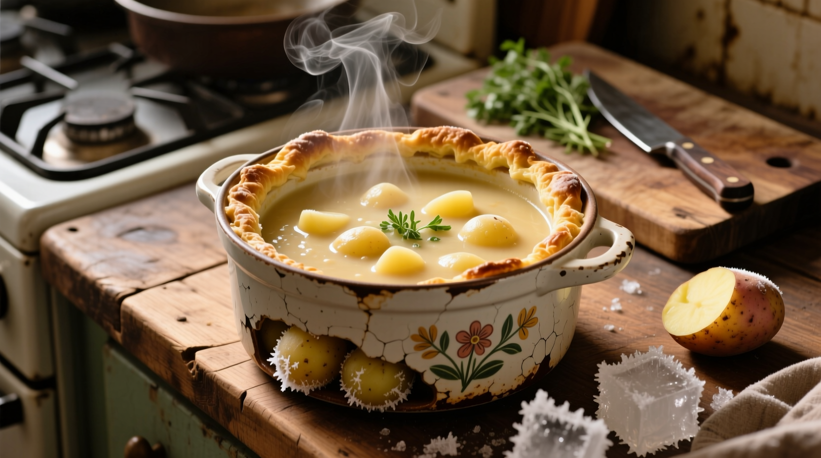 Crockpot potato soup with frozen potatoes