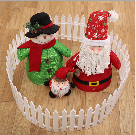 New Design Christmas Tree Decoration 30Cm High White Plastic Fence