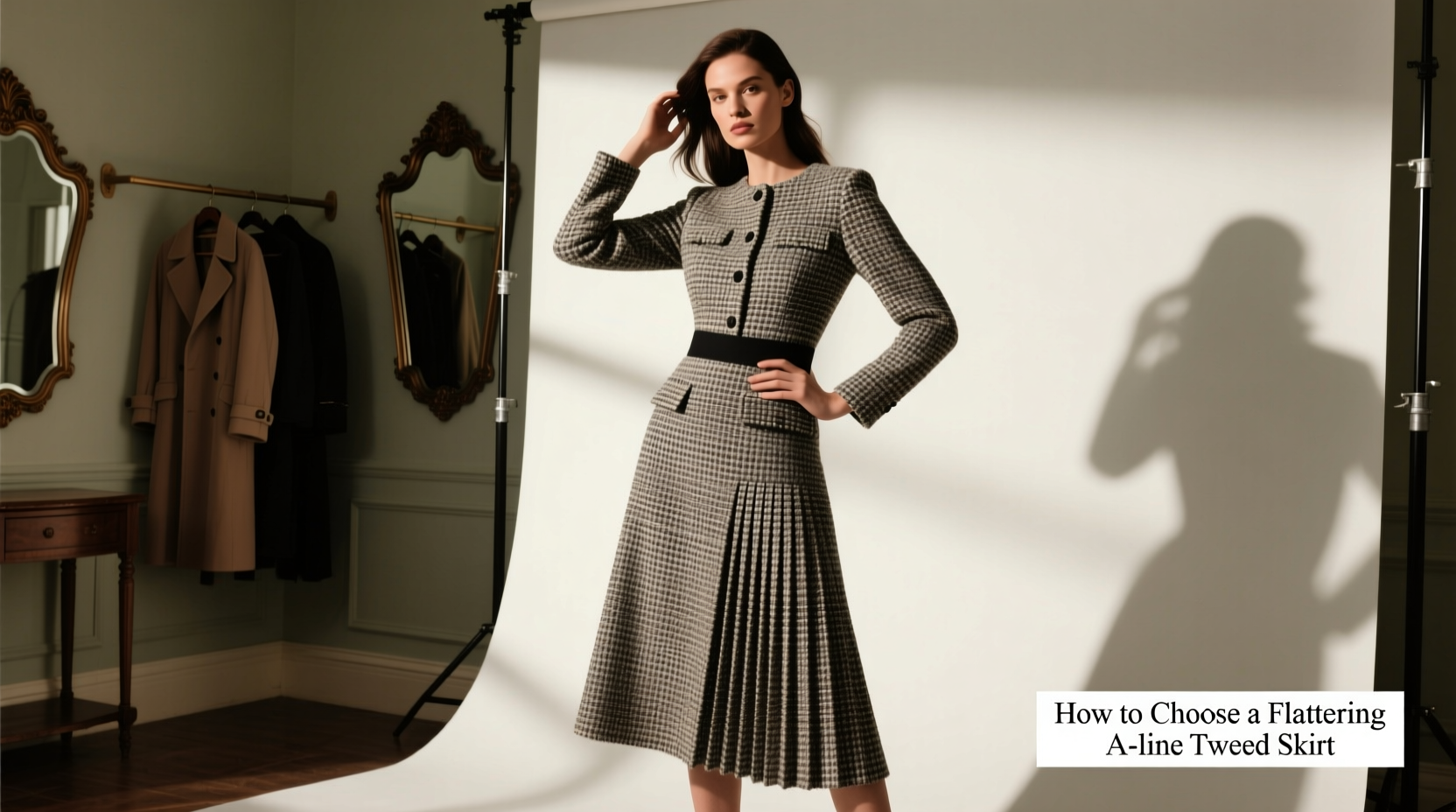 how to select a flattering a line tweed skirt for your body shape and style