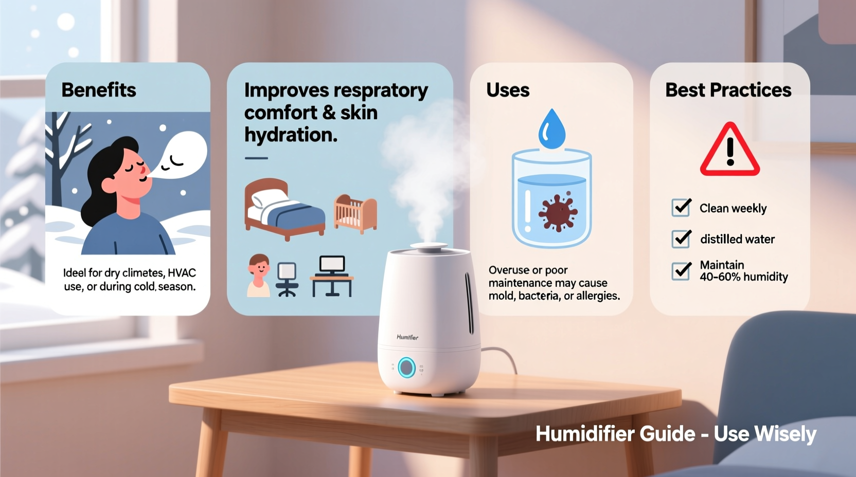 why use a humidifier benefits uses and potential risks