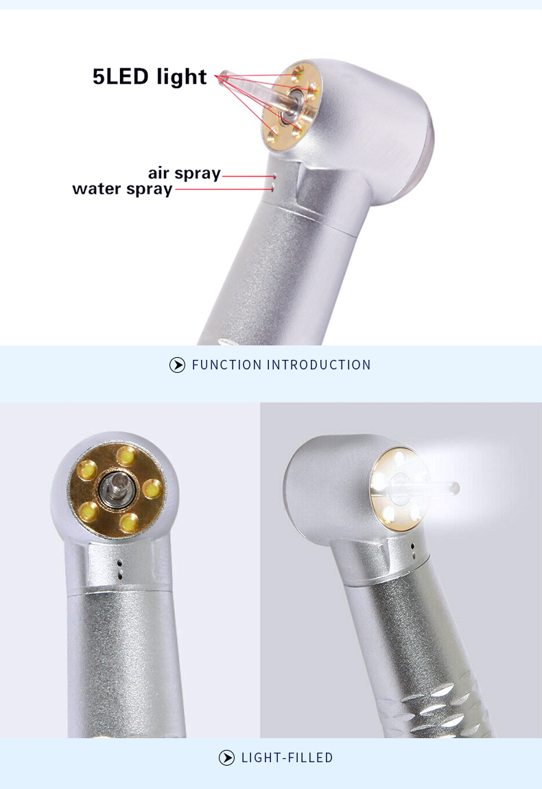 wholesale 高品质高速涡轮牙科手机,带5个led灯用于牙科高速鼻甲牙齿