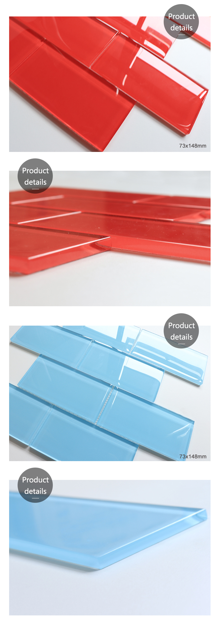 48*148mm Kitchen Wall Glazed Glass Mosaic Backsplashes Tile