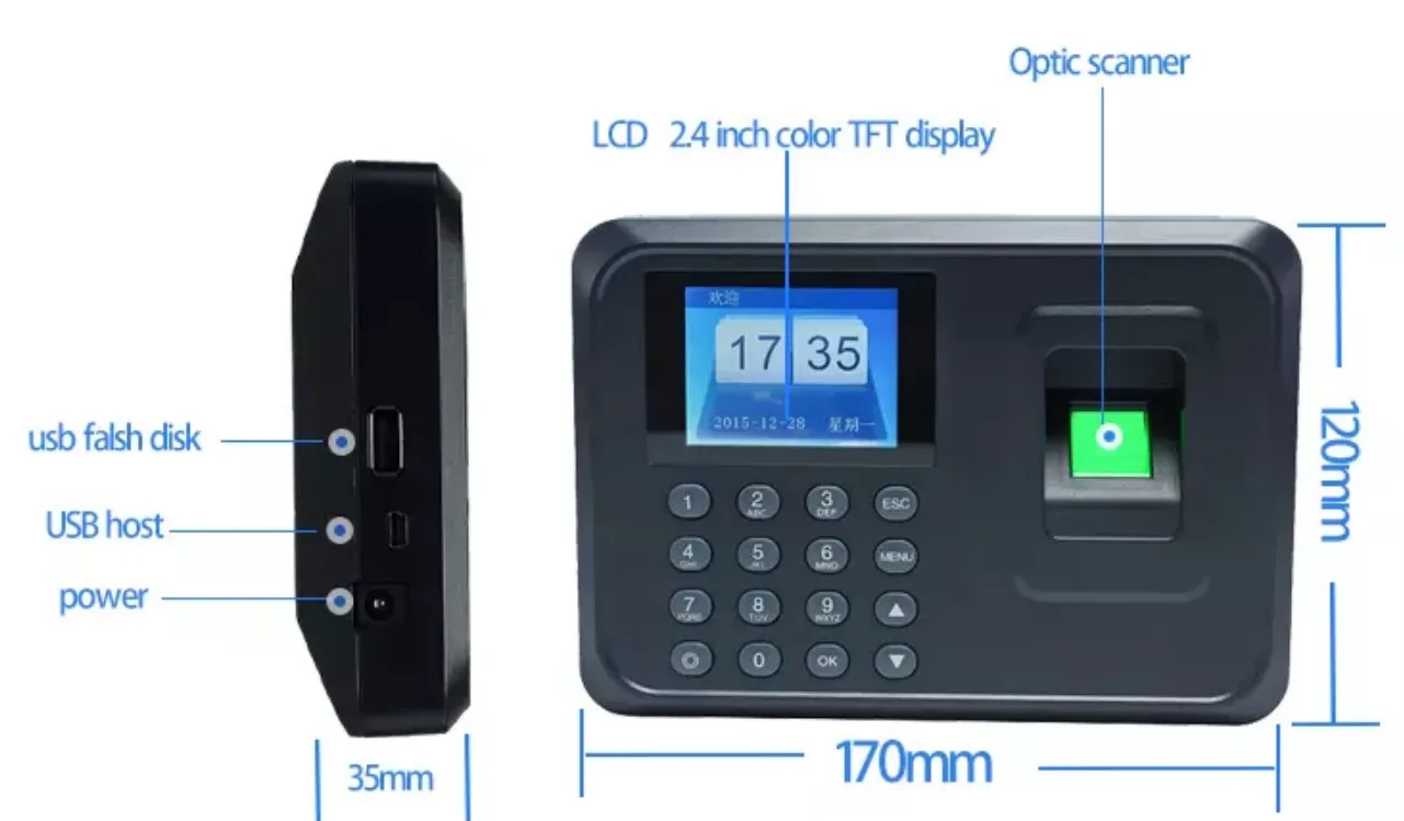 Cheap Employee biometric fingerprint time attendance scanner USB download data for easy use