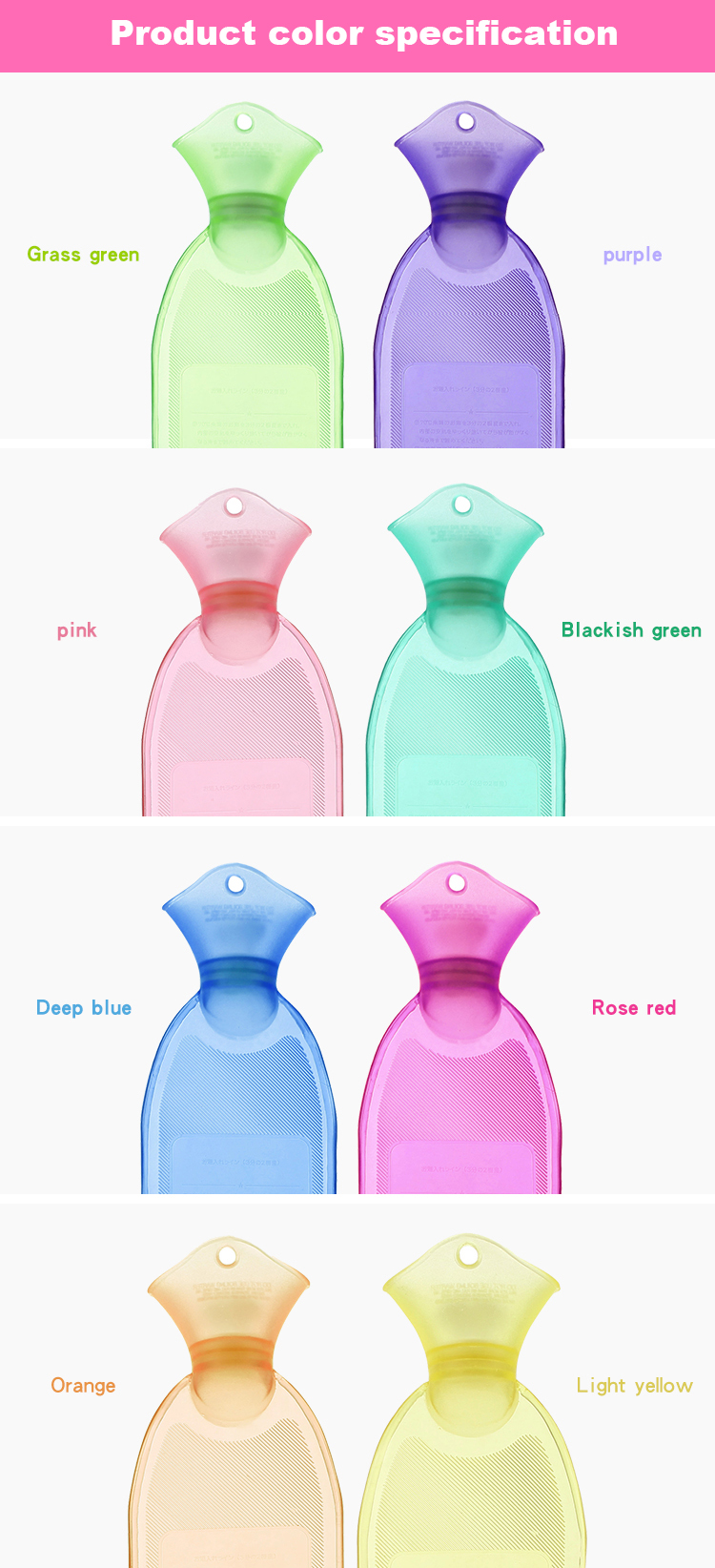 manufacture in china transparent no rubber bottle  hot water bag pvc