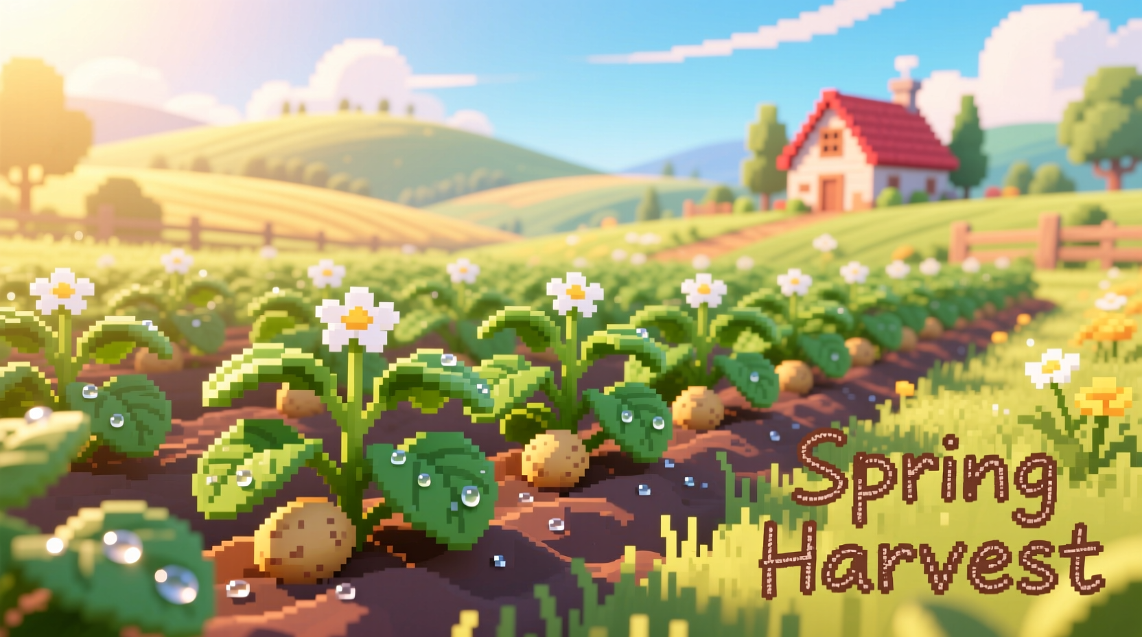 Stardew Valley potato crop in spring season