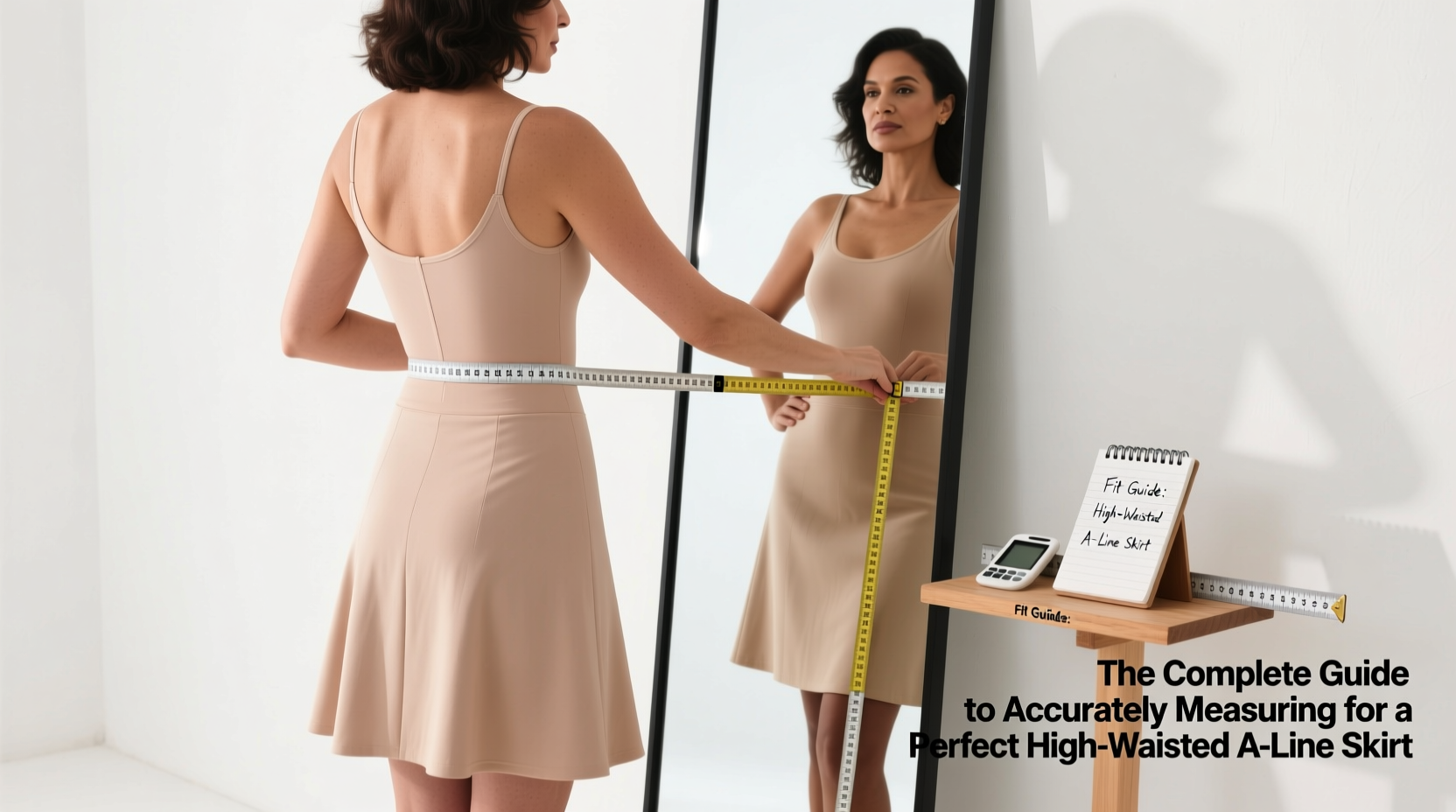 the complete guide to accurately measuring for a perfect high waisted a line skirt fit