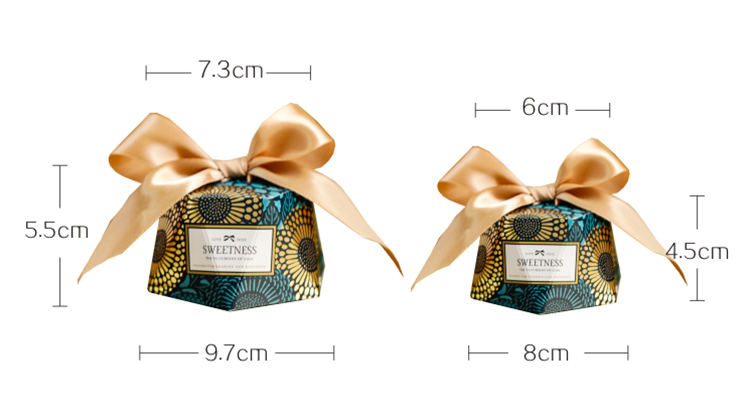 Custom Irregular Red Wedding Valentine Chocolate Candy Gift Box with ribbon