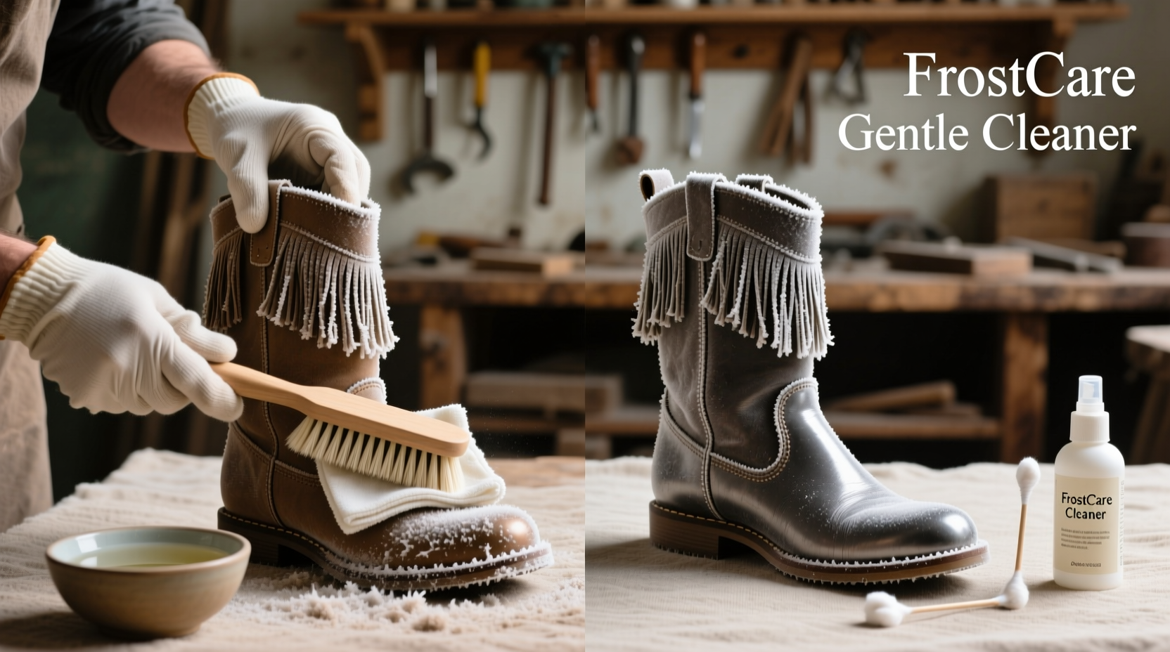 expert guide how to gently clean and restore frosted fringe boots for lasting style