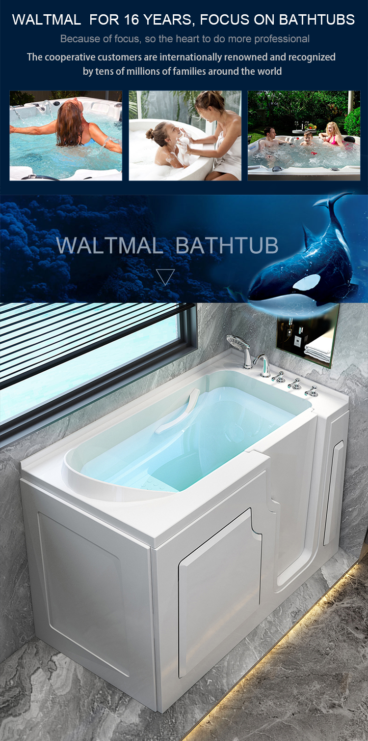 Air bubble & whirlpool walk in bathtub for seniors walk in bathtub for old bathtubs