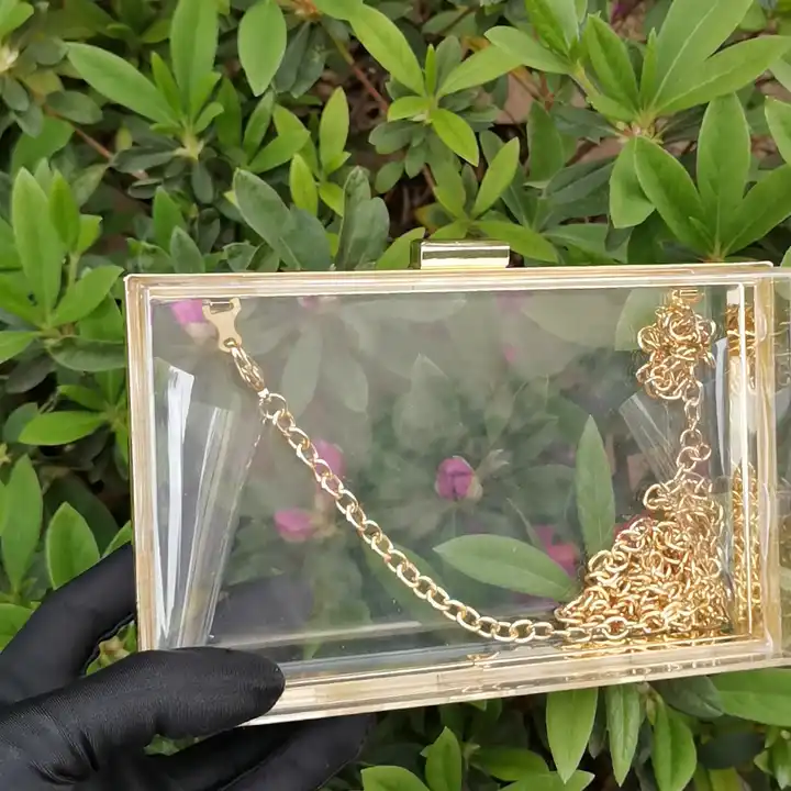 Wholesale wholesale trendy party acrylic transparent bag acrylic Colorful  evening bag clear box clutch From m.