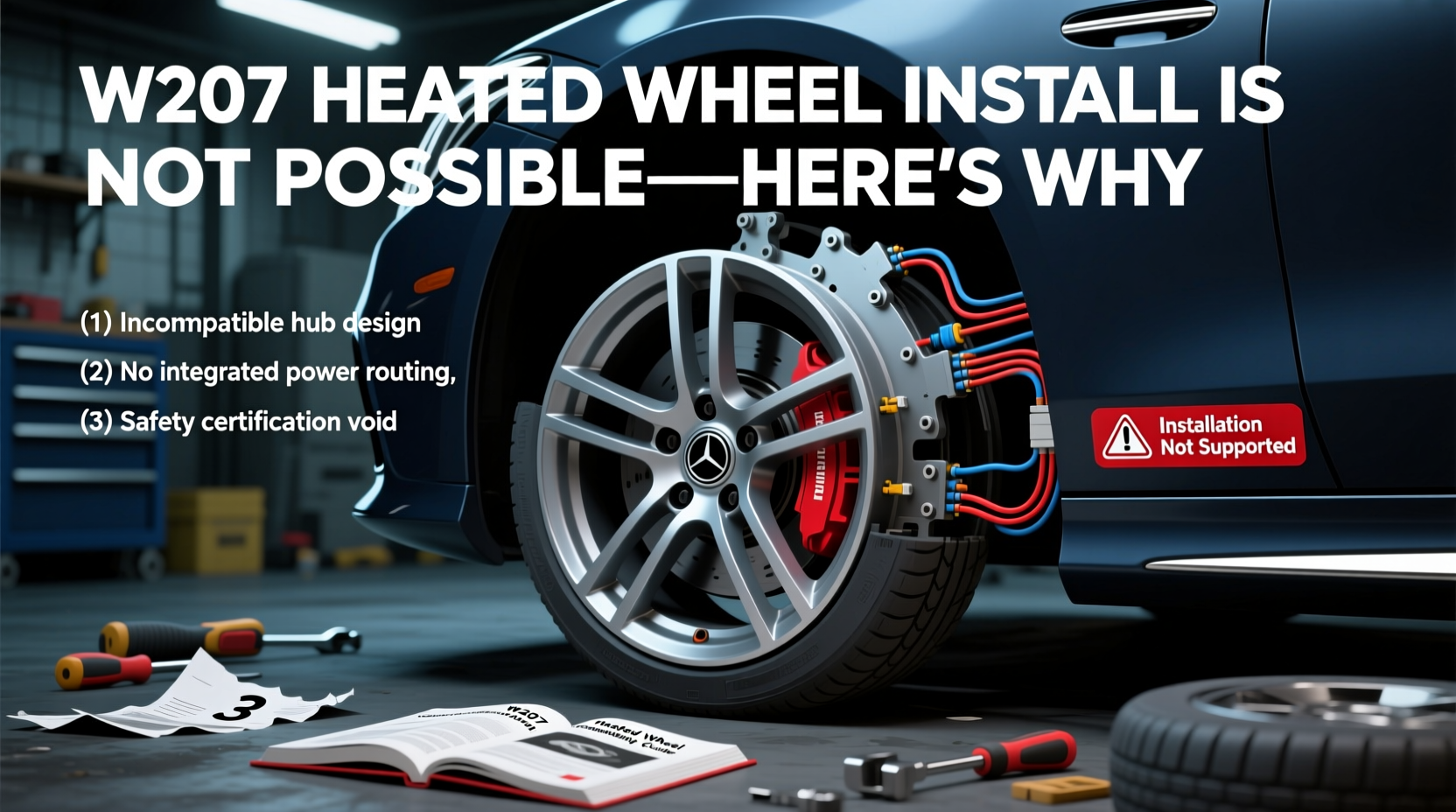 w207 heated wheel install