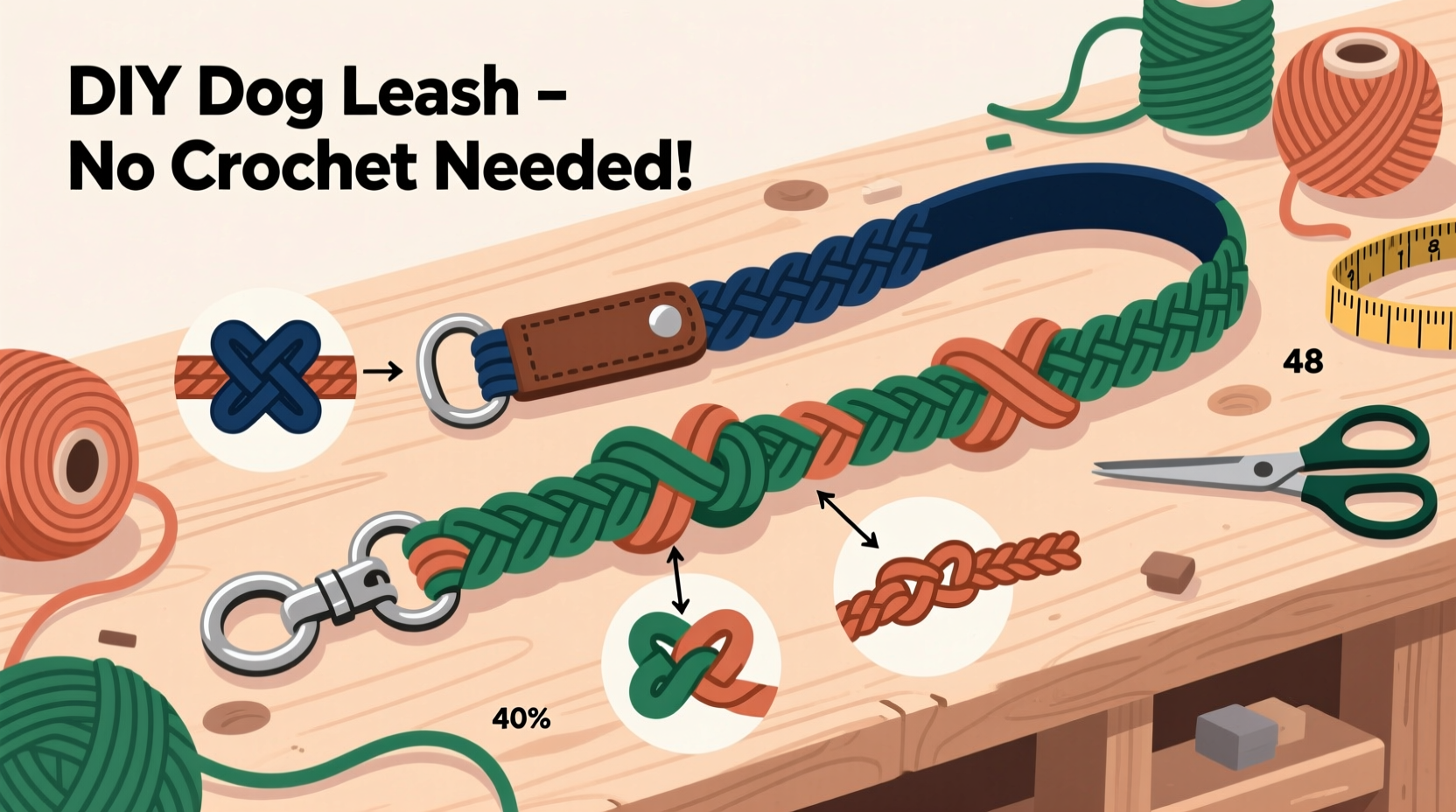 creative diy guide crafting a durable dog leash from yarn without crocheting