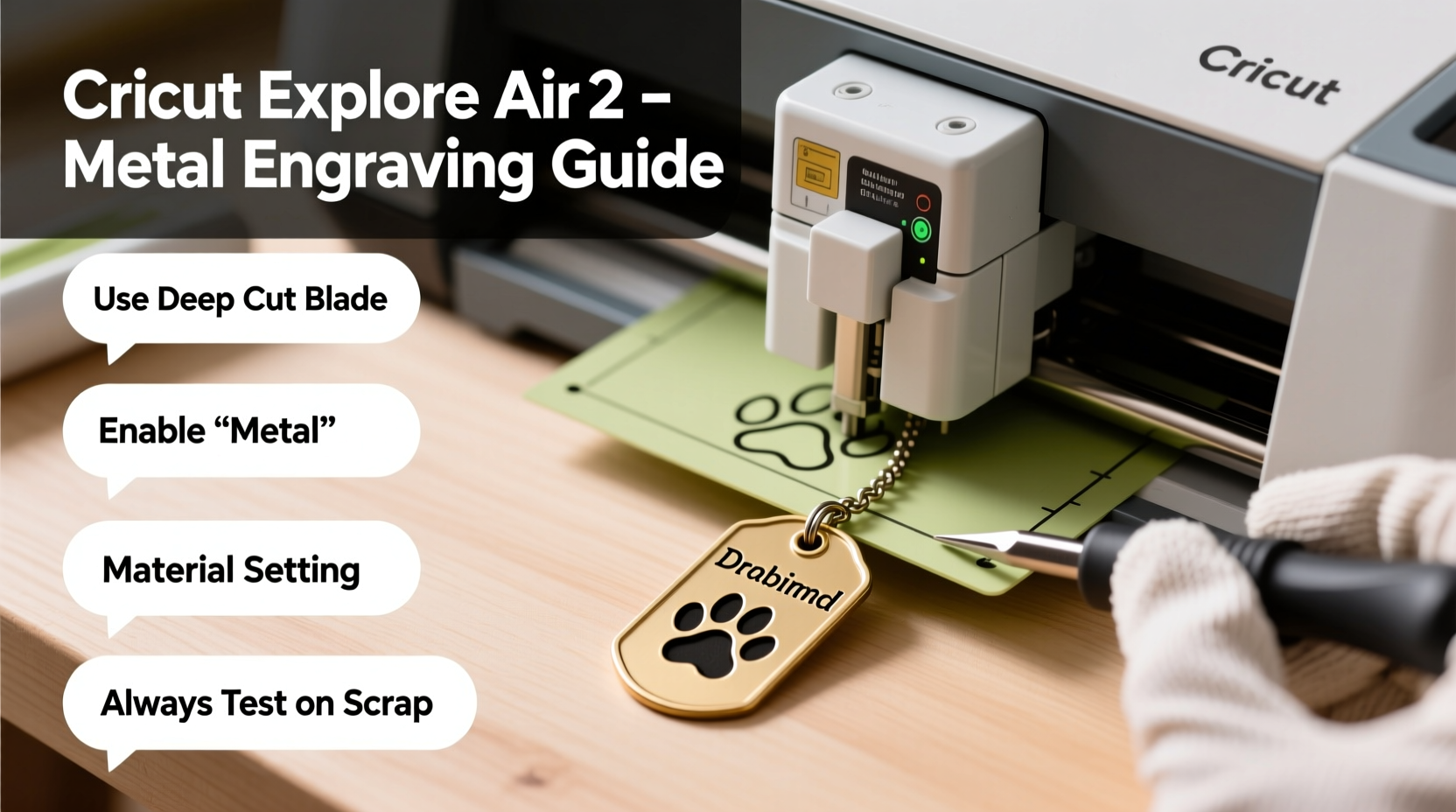 step by step guide to engraving personalized dog tags with cricut explore air 2 for beginners