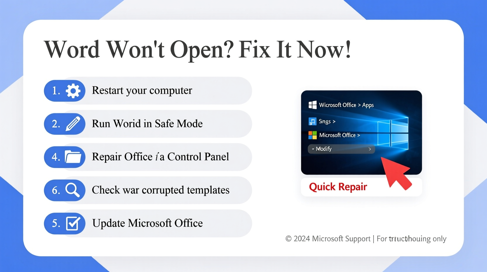 word wont open troubleshooting fixes for microsoft word