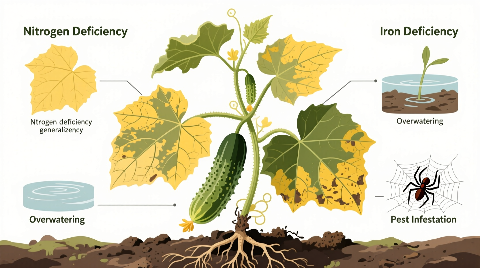 why are my cucumber leaves yellow causes solutions