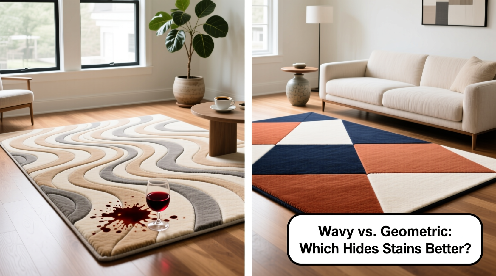 wavy vs geometric carpets which design is trending and hides stains better