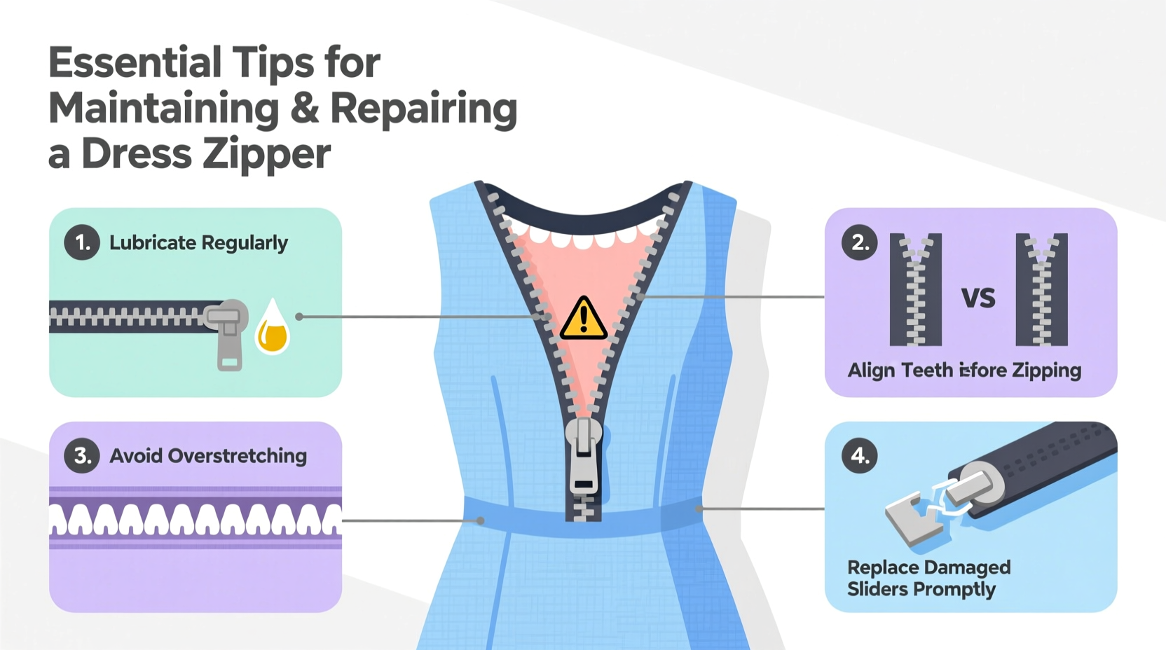 essential tips for maintaining and repairing a dress zipper to extend its lifespan