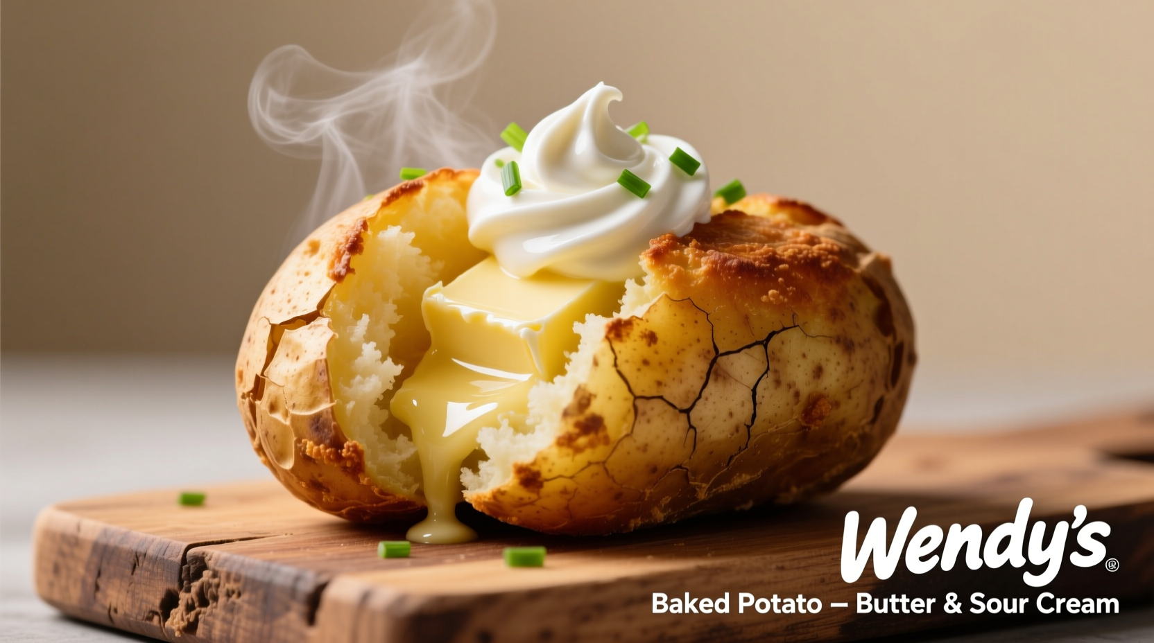 Wendy's baked potato with butter and sour cream