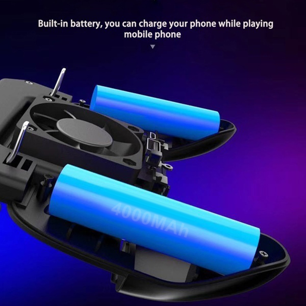 SR 2000 mah poignée de jeu de puissance Mobile tireur déclencheur ventilateur de refroidissement contrôleur de jeu Mobile pour pubg Iphone et Android