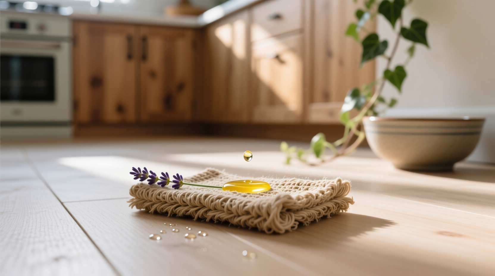 everyday tip essential oil on a mop pad