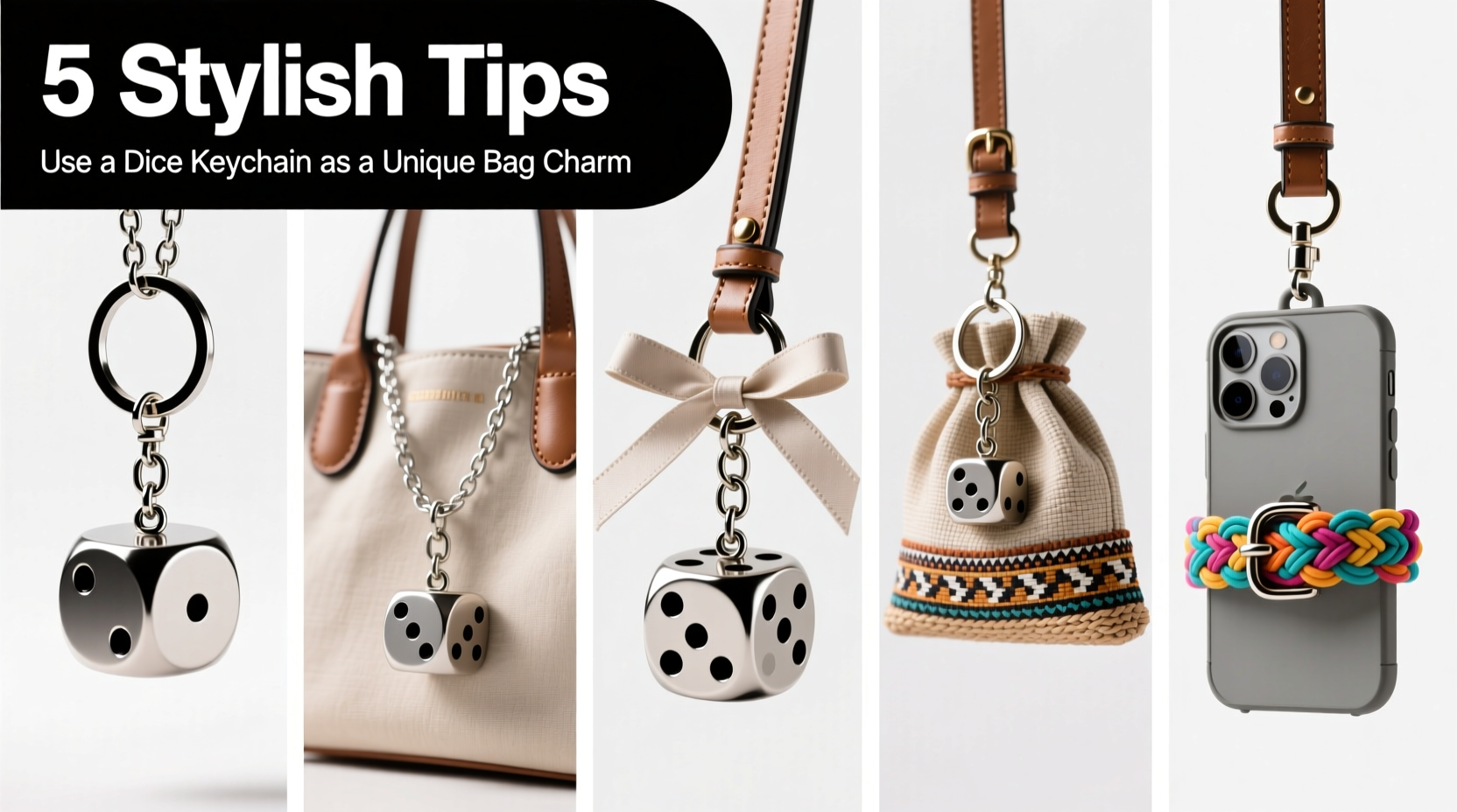5 stylish tips to use a dice keychain as a unique and eye catching bag charm