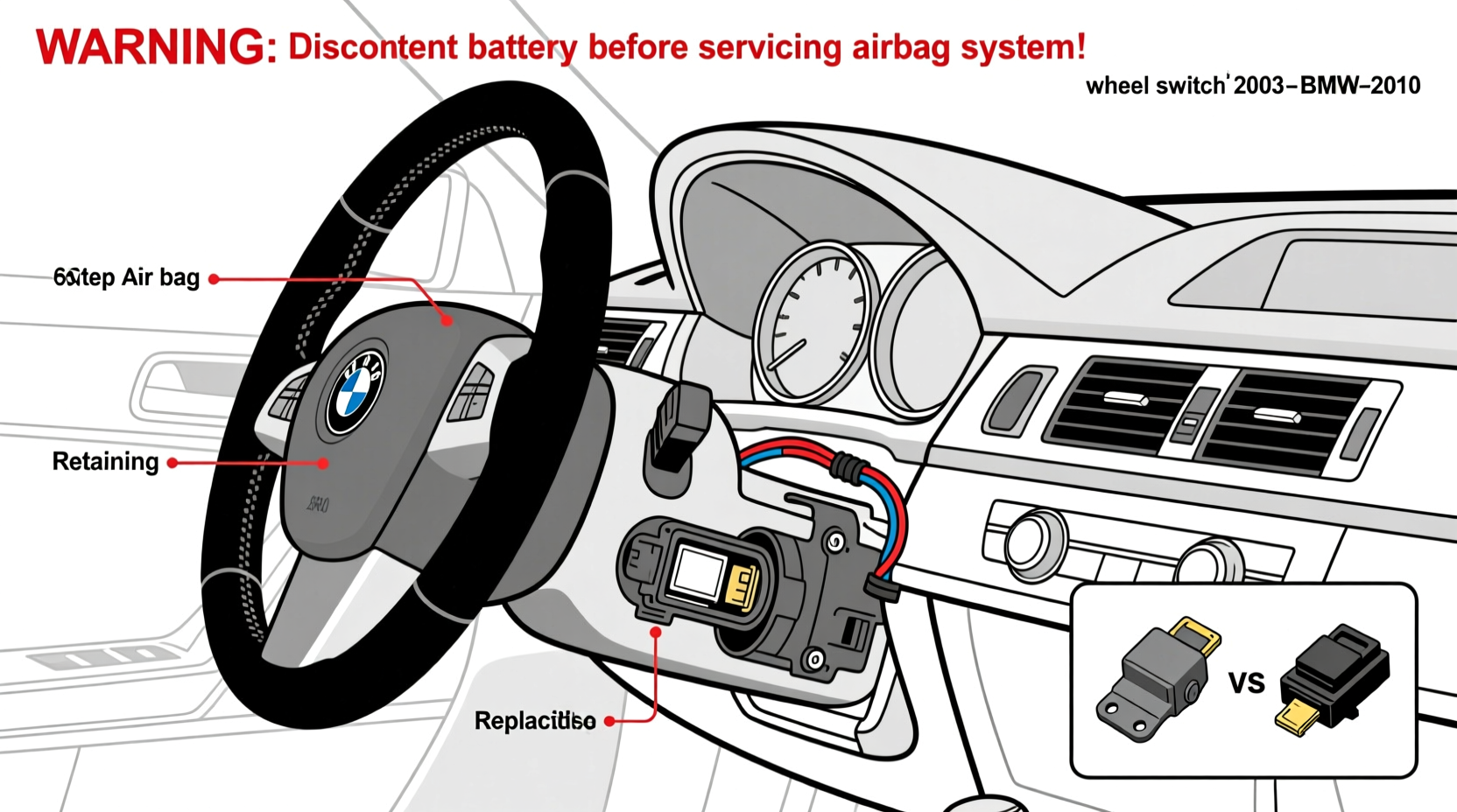 e60 heated wheel switch replace