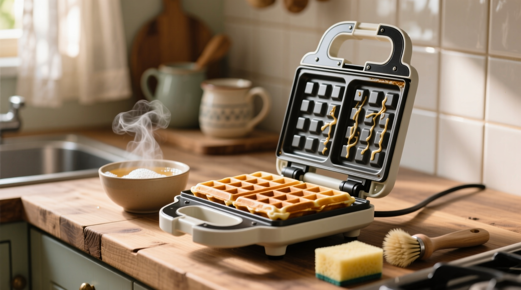 how to clean waffle iron