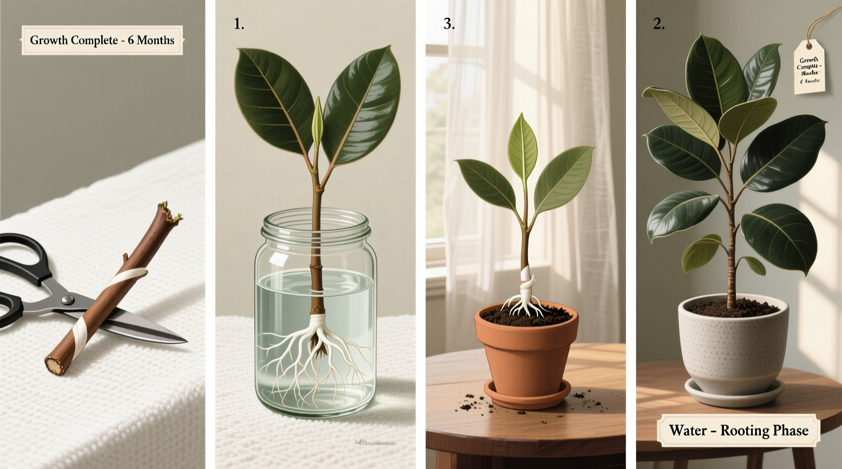 how to grow rubber plant from cutting