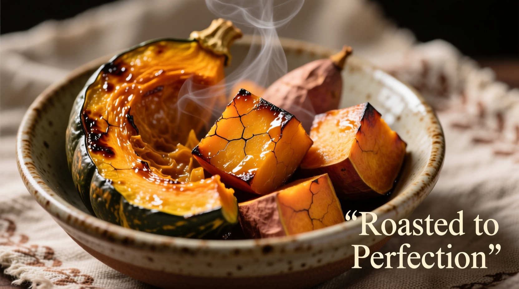 Perfectly roasted butternut squash and sweet potato cubes