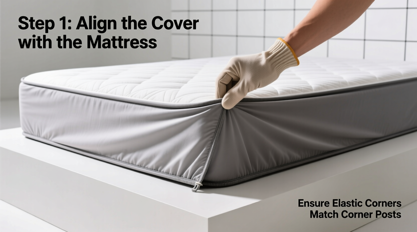 stretch bed cover install