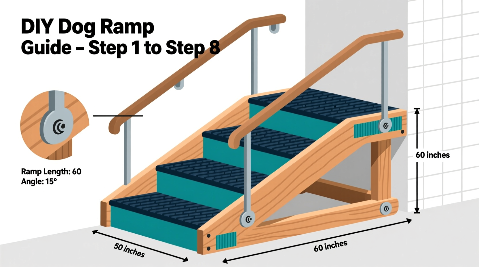 step by step guide to building a safe and durable dog ramp for stairs 3