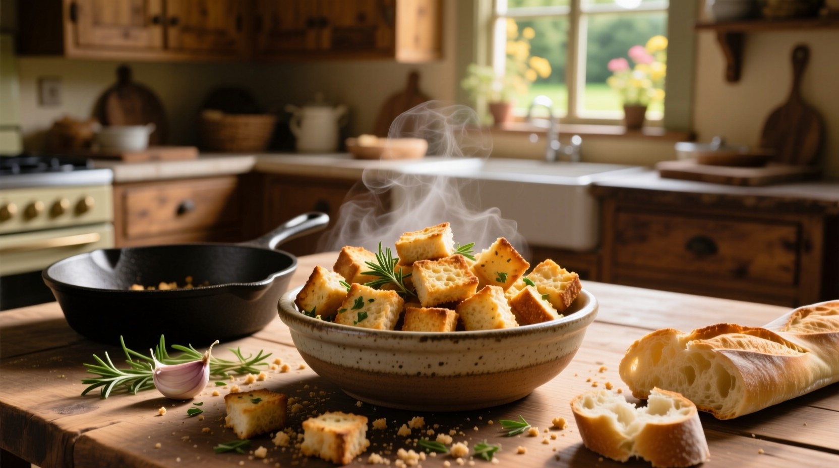 ditch the oven and make delicious quick croutons on th