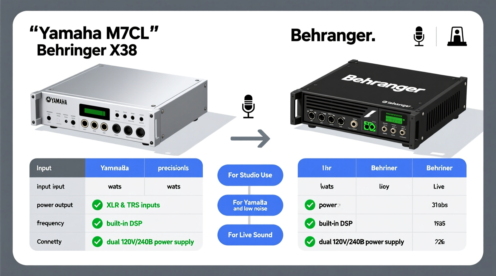 yamaha and beringer power amplifer