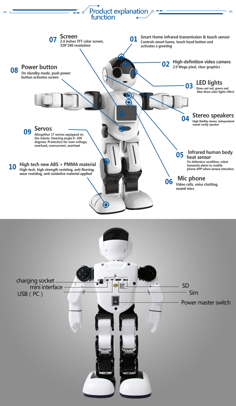 Presale 2020 Intelligent Humanoid Smart Robot Voice Control Dancing Robot with APP control