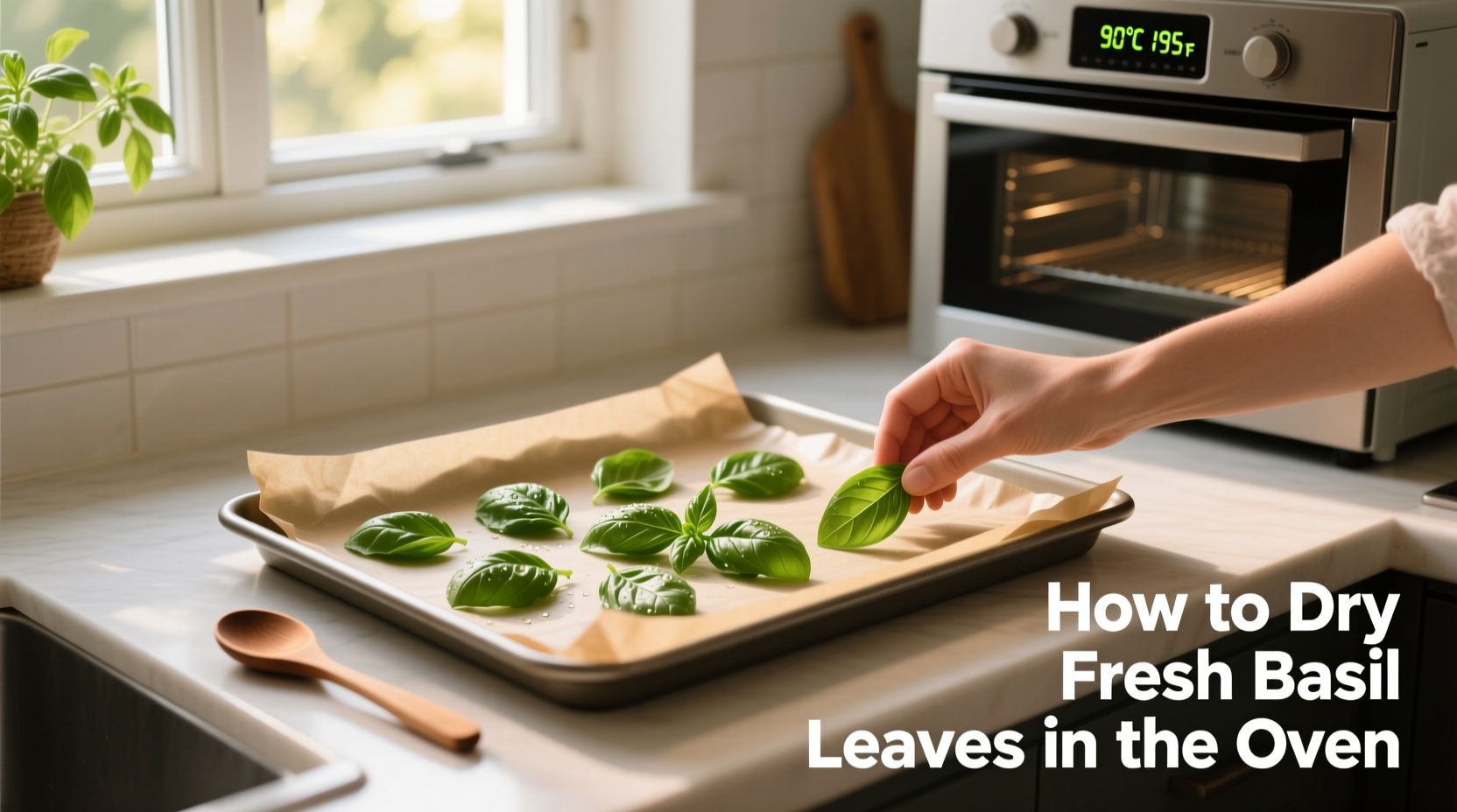 how to dry fresh basil leaves in the oven